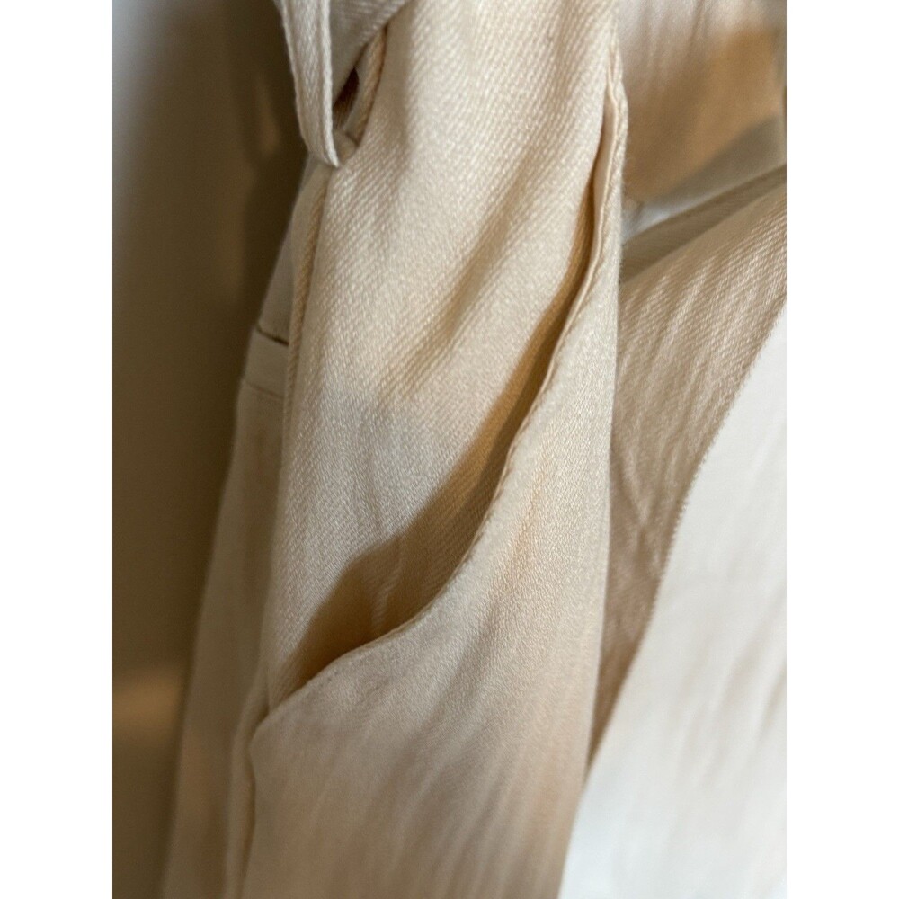 🎯 BEST TITLE: Zara Long Belted Jumpsuit Beige Women Size L Wide Leg Chic Style - Picture 10 of 16